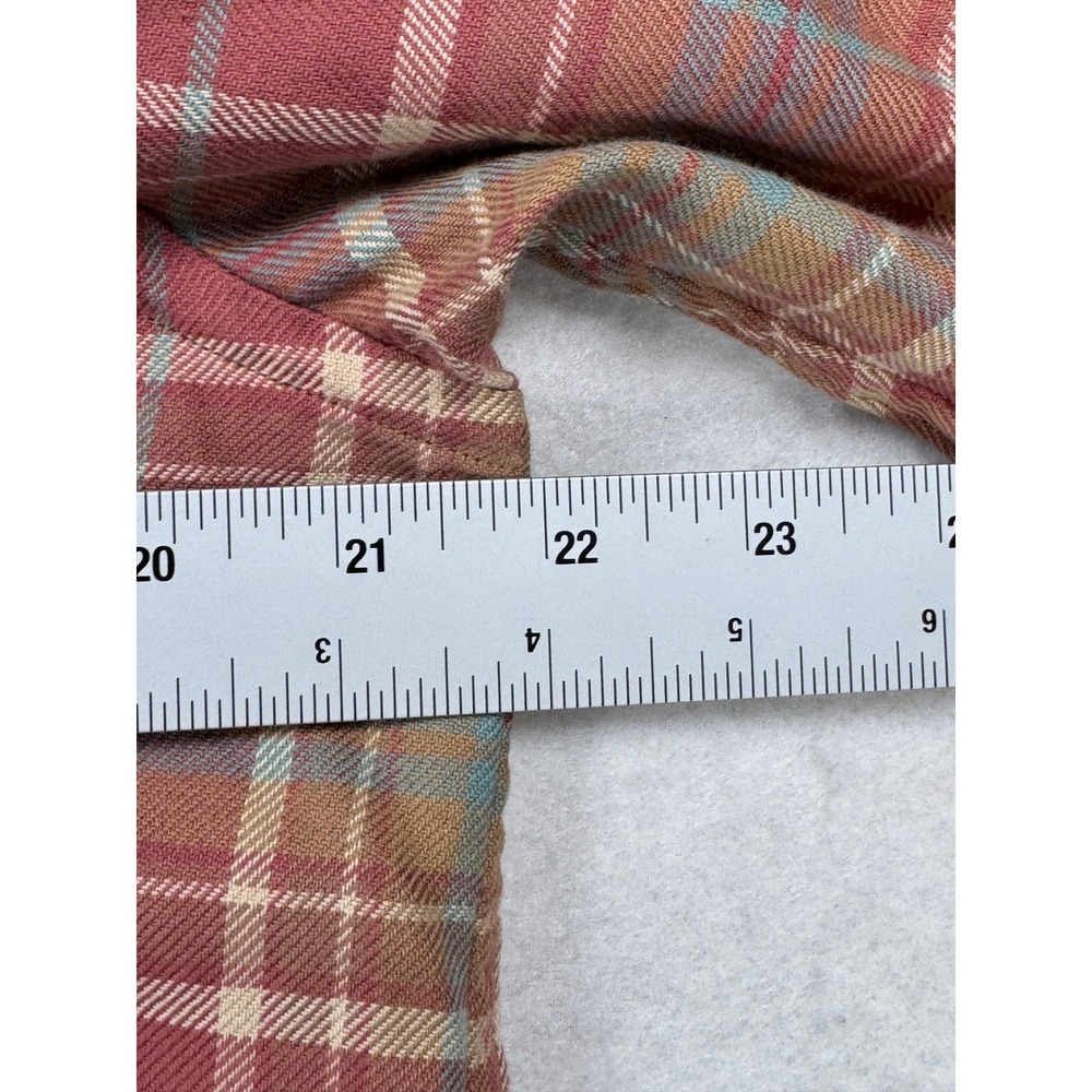 Ralph Lauren Sport Womens 14 Red Plaid Cotton Flannel Button Down Classic Fit - Picture 6 of 8